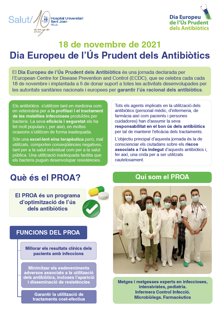 Cartell del Dia Europeu de l'Ús Prudent dels Antibiòtics en PDF